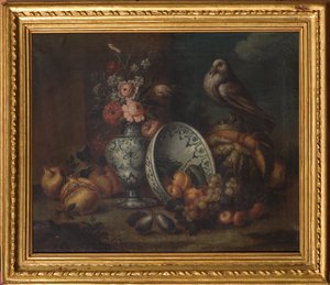 Natureza morta (óleo sobre tela) de Felice Rubbiani