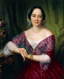 Retrato de Anne Opulich por Felice Schiavoni, óleo sobre tela de Felice Schiavoni