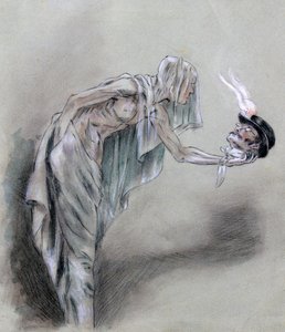 Entre os transeuntes, c1850-1898 de Felicien Joseph Victor Rops