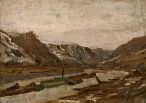 Barcaças em Dinant de Félicien Rops
