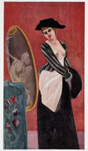 O Demónio da Cobiça: um reflexo monstruoso de uma mulher que se olha ao espelho, "Felicien Rops" de Rudolf Klein.