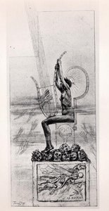 A Grande Lira, frontispício de Poemas de Stephane Mallarme (1842-98) de Félicien Rops