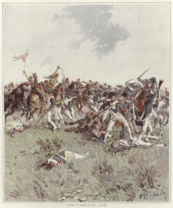 Uma batalha da guerra revolucionária francesa de Felicien baron de Myrbach-Rheinfeld