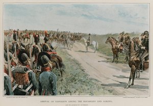 Chegada de Napoleão entre os bávaros e saxões de Felicien baron de Myrbach-Rheinfeld