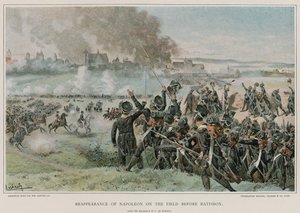 Reaparecimento de Napoleão no campo antes de Ratisbona de Felicien baron de Myrbach-Rheinfeld