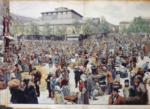 O mercado em Les Halles, 1888