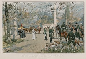 O encontro de Napoleão e Pio VII em Fontainbleau de Felicien baron de Myrbach-Rheinfeld