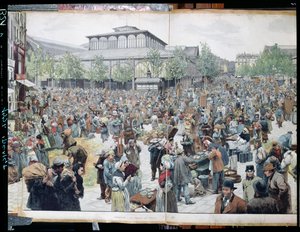 Vista, de, les, Halles, 1885