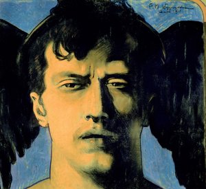 Auto-retrato, 1910 (pastel e cinomose no papel) de Feliks Michal Wygrzywalski