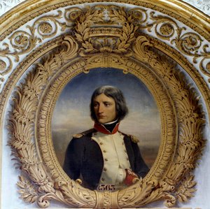 Retrato de Napoleão Bonaparte (1769-1821) em uniforme como tenente-coronel do primeiro batalhão da Córsega em 1792 Pintura de Henri-Felix-Emmanuel Philippoteaux (1815-1884) 1834 Sol. 0,8x0,6 m.