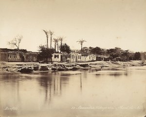 Alexandria, Egipto: uma aldeia árabe nas margens do Nilo de Félix Bonfils
