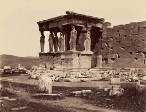 Cariátides do templo do Erecteion - Atenas de Félix Bonfils