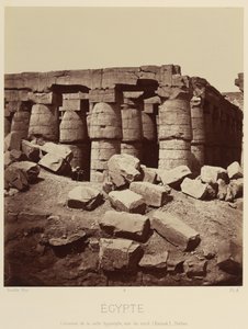 Colunas da sala hipóstila, vista do norte. [Karnak, Tebas] de Félix Bonfils