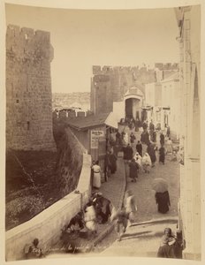 Interior da Porta de Jafa em Jerusalém de Félix Bonfils