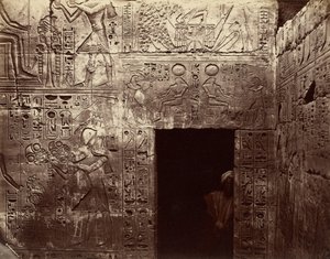 Relevos no templo de Amon, Karnak de Félix Bonfils