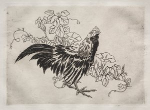 Serviço de Jantar (serviço de Rousseau): Galo e glórias da manhã (nº 25) de Felix Bracquemond