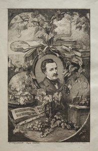Frontispício para "Novas Obras de Champfleury, Os Amigos da Natureza": Retrato de Champfleury, segundo Gustave Courbet de Felix Bracquemond