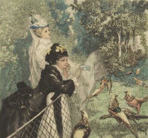 No Jardim Zoológico, ca. 1873. de Felix Bracquemond