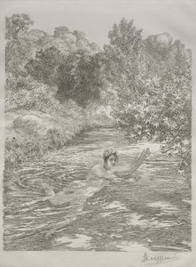 O Banhista, c. 1860-70. de Felix Bracquemond