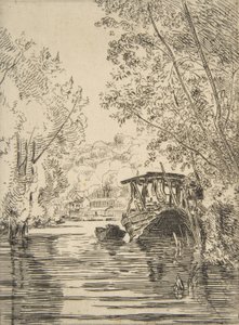 O Barco do Tintureiro Bas-Meudon, ca. 1868. de Felix Bracquemond