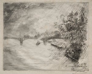 Vista da ponte de Saint-Pères, 1877. de Felix Bracquemond