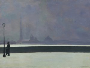 Die Newa, nevoeiro mais leve (La Néva, brume légère). 1913 de Felix Edouard Vallotton