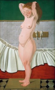 Mulher banhando o cabelo dela de Felix Edouard Vallotton