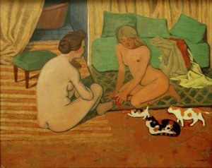 Mulheres nuas com gatos