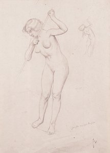 Figura de estudo para "O assassinato de Orfeu" de Felix Edouard Vallotton
