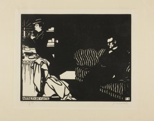 Preparando-se para uma visita, prato oito de Intimacies, 1898 de Felix Edouard Vallotton