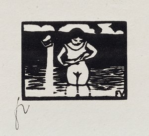 Garota removendo sua camisa, VI de "Les Petites Baigneuses", 1893 de Felix Edouard Vallotton