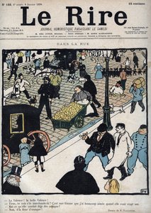 Na rua - capa do jornal “Le Rire”, de 6 de janeiro de 1898, desenho de Felix Vallotton de Felix Edouard Vallotton