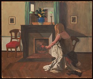 Interior com uma mulher de camisola, 1899 de Felix Edouard Vallotton