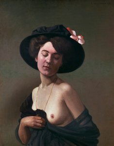 Senhora de chapéu preto, 1908 de Felix Edouard Vallotton