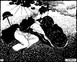 Emoi. Gravura em madeira por Felix Edouard Vallotton (1865-1925) de Felix Edouard Vallotton