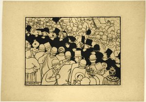 Desfilando pelas ruas em fila única de Felix Edouard Vallotton