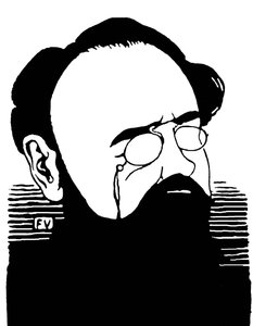 Retrato de Emile Zola (1840-1902), escritor francês. Gravura de Felix Edouard Vallotton (1865-1925) de Felix Edouard Vallotton