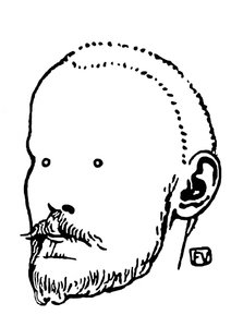 Retrato de Jules Renard (1864-1910). Gravura de Felix Edouard Vallotton (1865-1925) de Felix Edouard Vallotton
