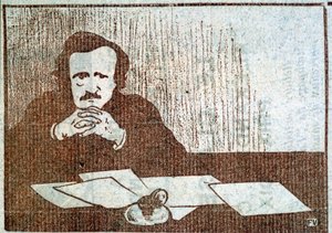 Retrato de Edgar Allan Poe - gravura de Félix Vallotton, circa 1900 de Felix Edouard Vallotton