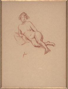 Nu Feminino Reclinado (giz vermelho no papel)