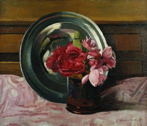 Ainda vida com rosas; Natureza Morte aux Roses, 1920 de Felix Edouard Vallotton