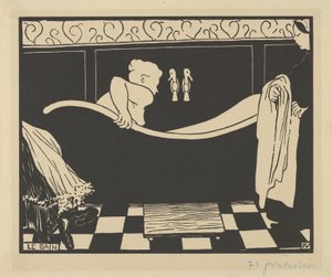 O banho (Le Bain), 1894 (xilogravura em papel de creme wove) de Felix Edouard Vallotton