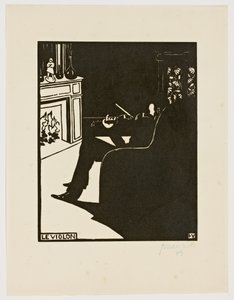 O violino, da série "Instrumentos musicais", 1896-97 de Felix Edouard Vallotton