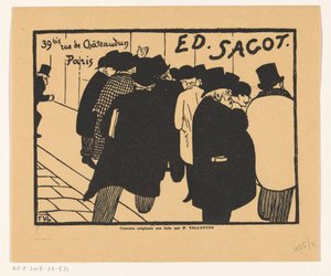 Cartão de visita do comerciante de fotografia Edmond Sagot em Paris de Felix Edouard Vallotton
