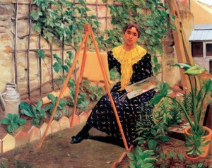 Pintura de mulher jovem de Felix Edouard Vallotton