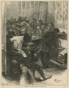 Uma sala de clube comunista perto de Leicester Square (gravura) de Felix Elie Regamey