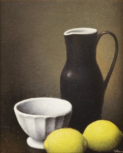 Bowl and Lemons, c.1930 (óleo sobre tela) de Felix Elie Tobeen