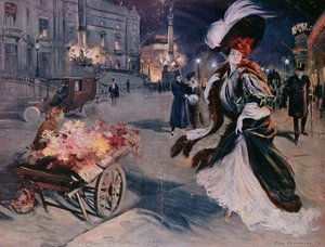 Paris à noite no bairro da Ópera, 1907