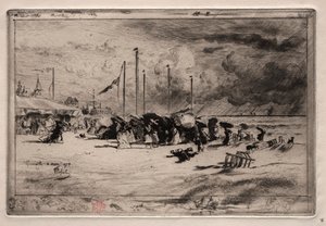 Uma tempestade em Trouville de Felix Hilaire Buhot