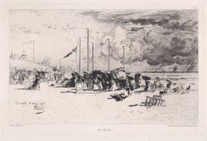 Uma tempestade em Trouville, 1874. de Felix Hilaire Buhot